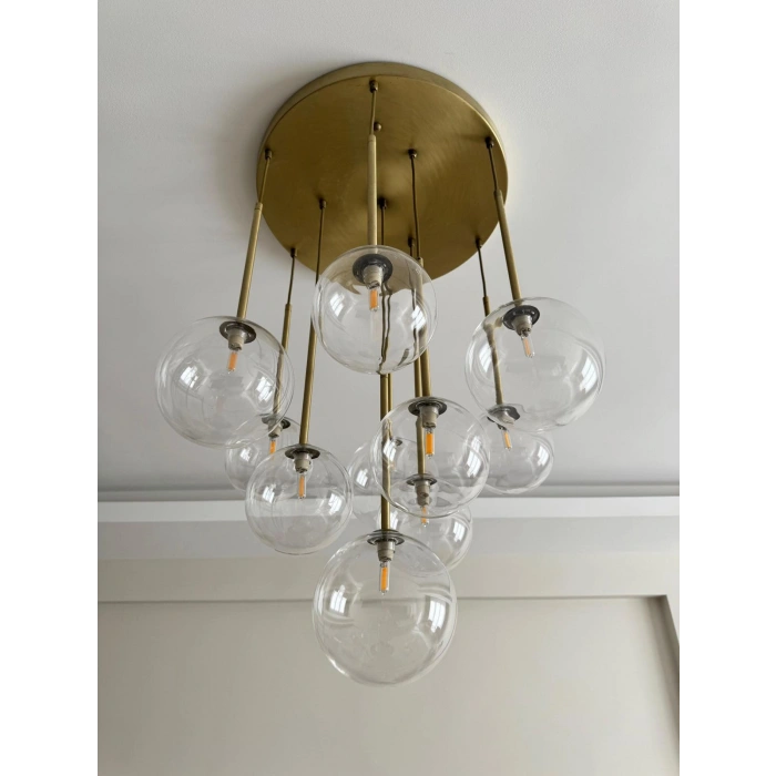 A-8942-10Y-E BUBBLE CAM ESKİTME KAPLAMA SARKIT AVİZE