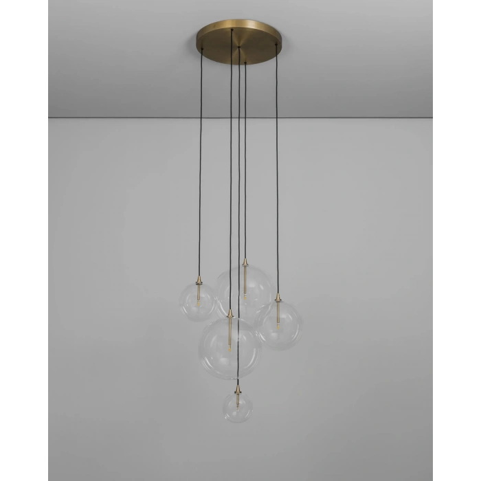 A-8943-5Y-E BUBBLE CAM ESKİTME KAPLAMA SARKIT AVİZE