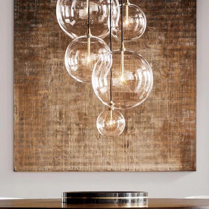 A-8943-5Y-E BUBBLE CAM ESKİTME KAPLAMA SARKIT AVİZE