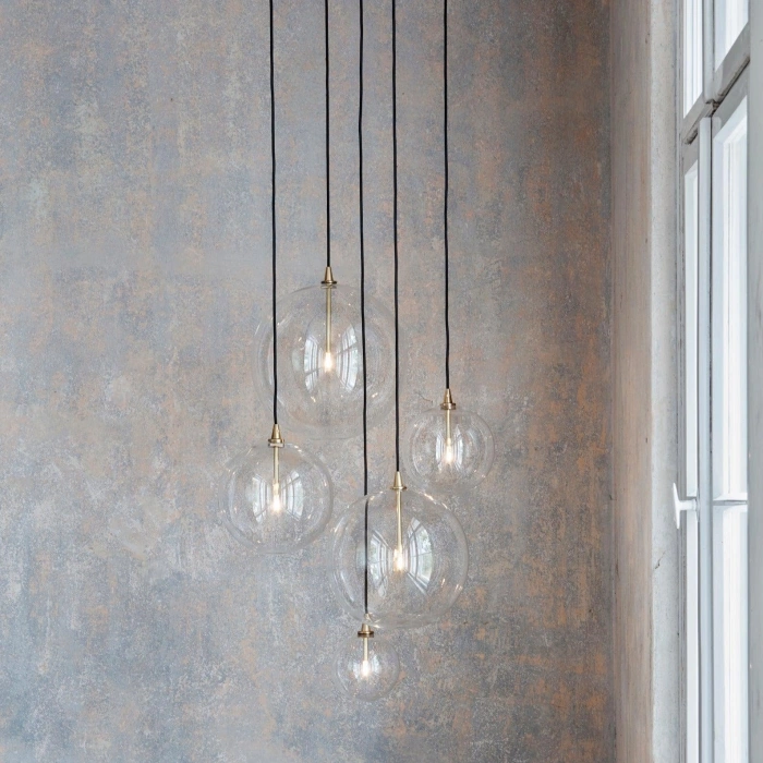 A-8943-5Y-E BUBBLE CAM ESKİTME KAPLAMA SARKIT AVİZE