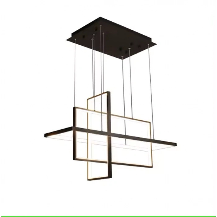 A-3000-3S Dikdörtgen Siyah Sarkıt Avize