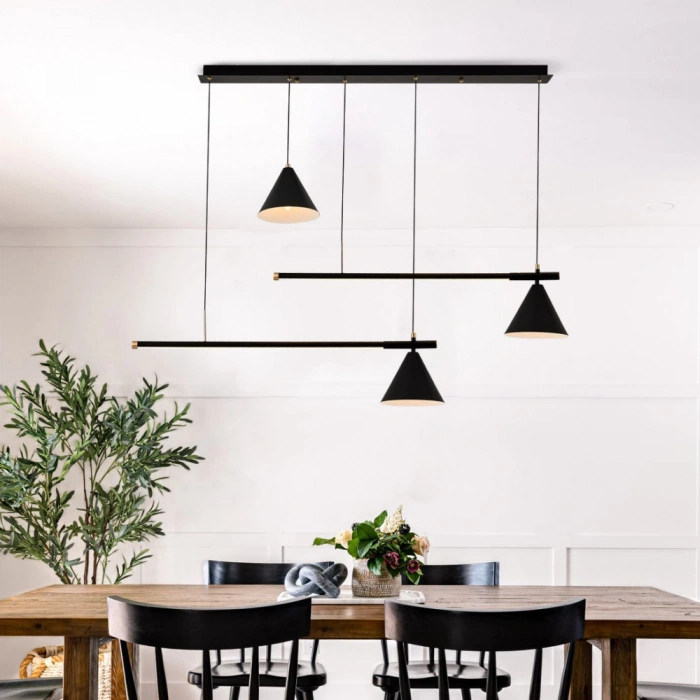 A-3130-3A-19S 3 Li Metal Çan Sarkıt Siyah