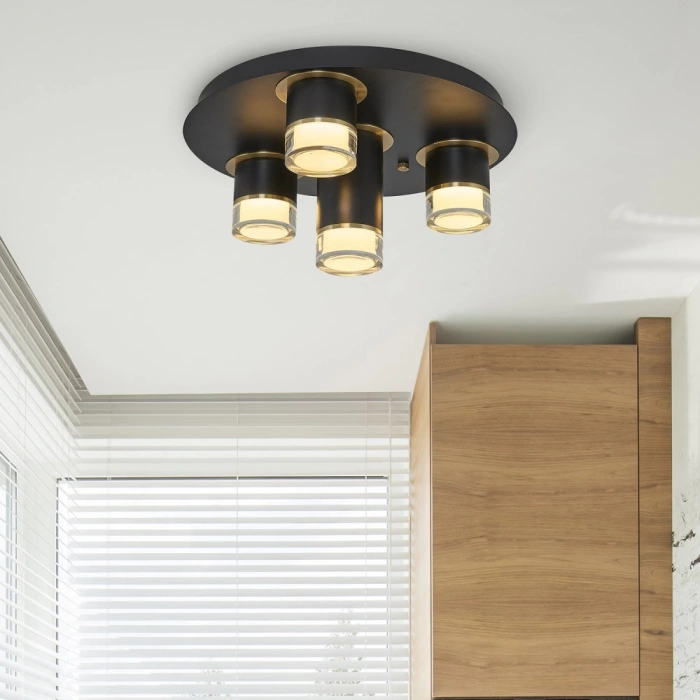 A-6097-4S 4 Lü Armatür Siyah