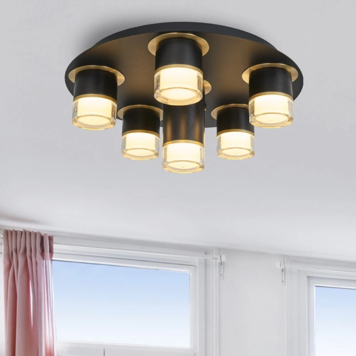 A-6097-6S 6 Lü Armatür Siyah