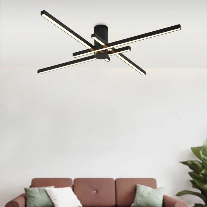 A-6149-4-19S Merit B.4 Çubuklu Armatür Siyah