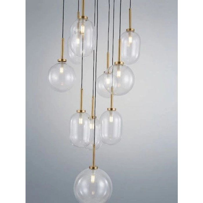 A-8946-12Y-E BUBBLE CAM ESKİTME KAPLAMA SARKIT AVİZE