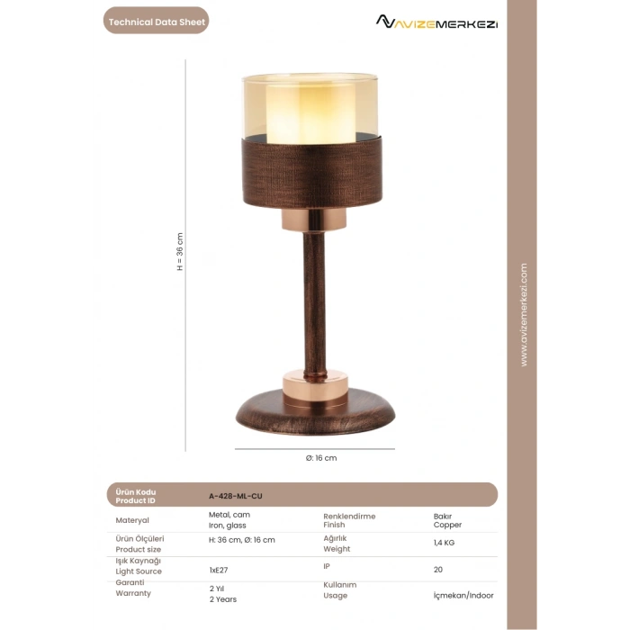 BAKIR RENK KAPLAMA APLİK A-428-ML-CU