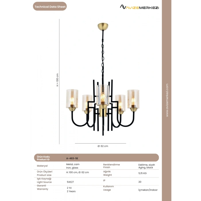 BEŞLİ ESKİTME AVİZE A-463-5E