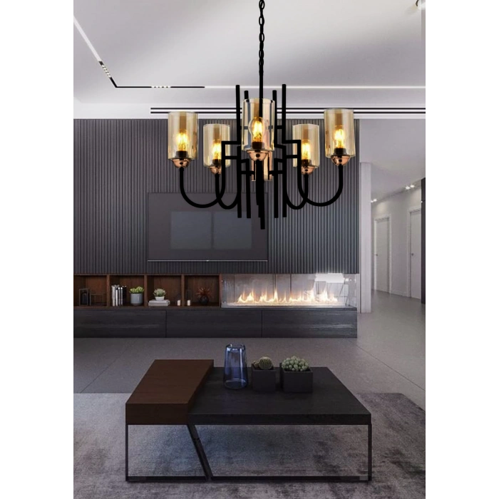 BEŞLİ ROSE GOLD AVİZE A-463-5RG