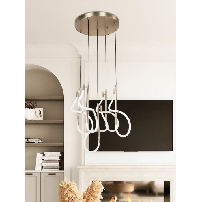 BEŞLİ YUVARLAK LEDLİ AVİZE A-511-5