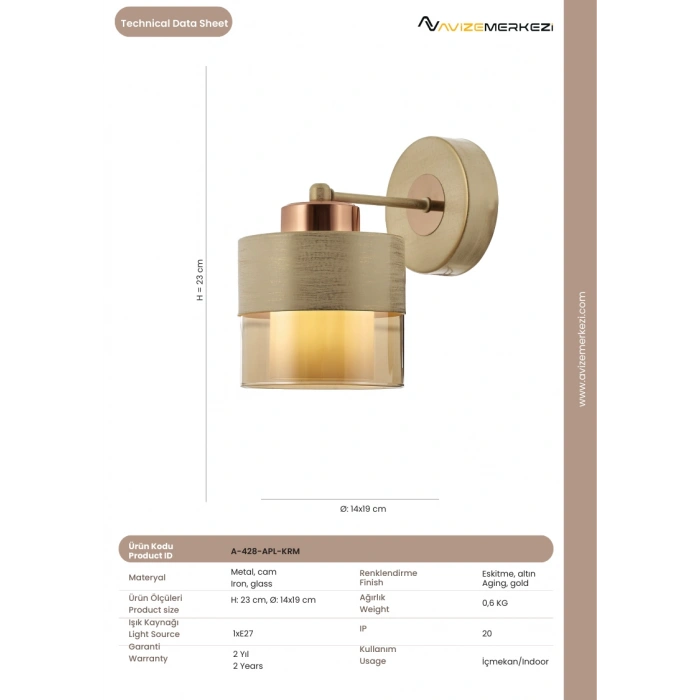 KREM RENK APLİK A-428-APL-KRM