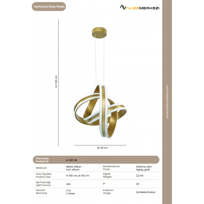 LEDLİ AVİZE A-521-2E