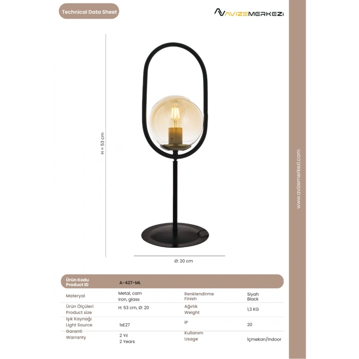 MASA LAMBASI A-427-ML