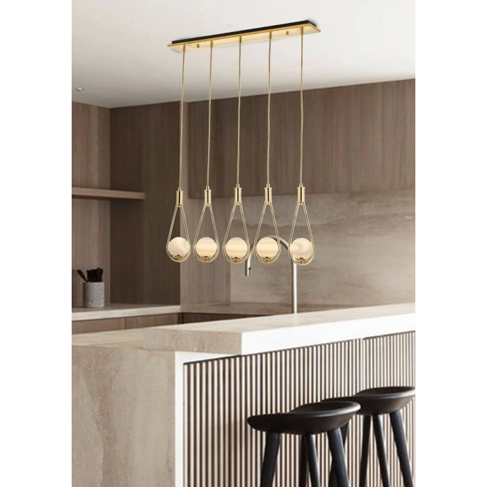 Sarı Kaplama Modern Avize A-431-5Y