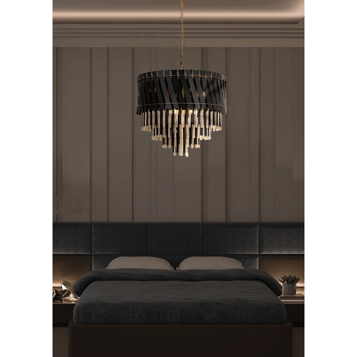 Siyah Boyalı Klasik Avize A-186-60CM