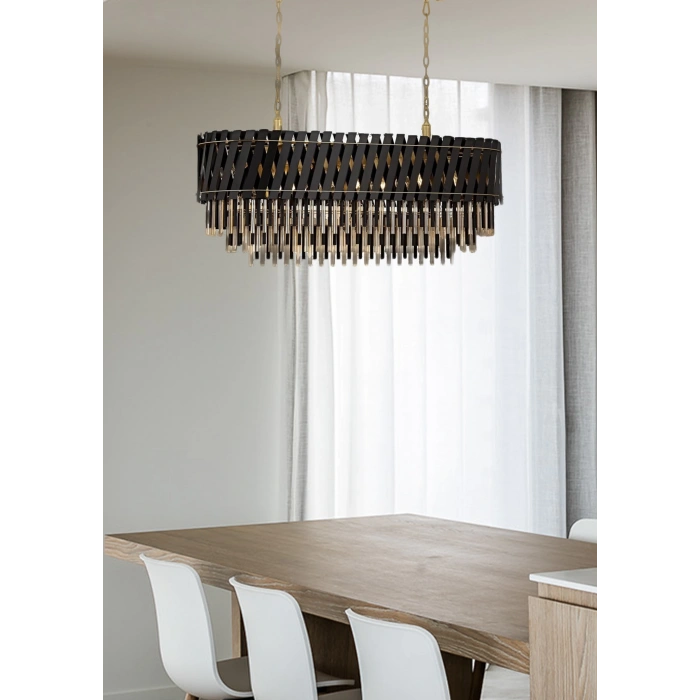 SİYAH KLASİK AVİZE A-186-120X40CM