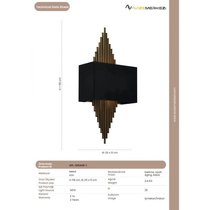 SİYAH METAL APLİK APL-325445-1