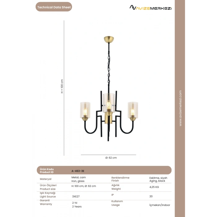 ÜÇLÜ ESKİTME AVİZE A-463-3E