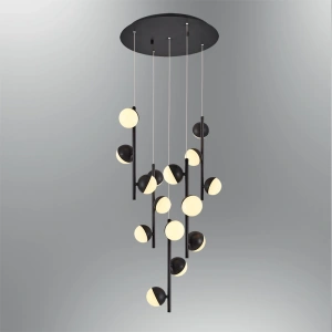 A-567-15-YS SİYAH LEDLİ YUVARLAK AVİZE