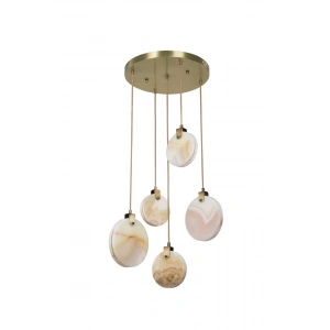 A-7106-5Y-15215215 BEŞLİ YUVARLAK MERMER AVİZE