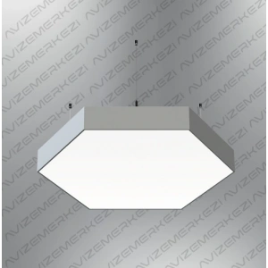 D-9007-1S  Oval Altıgen Davul Linear Aydınlatma Modern