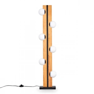 LW-4300-6B Doğal Ahşap Altılı  Beyaz Camlı Lambader