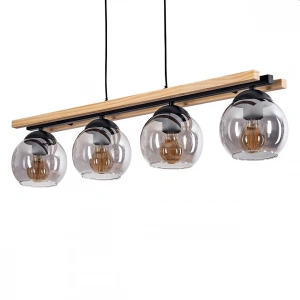 AW-7018-4S Doğal Ahşap Üzerine Dörtlü Cam Sarkıt