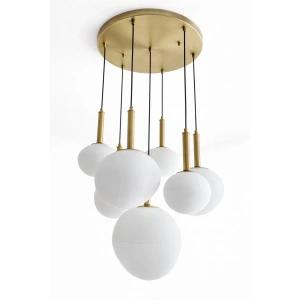 A-3356-7EY YEDİLİ YAMUK CAMLI YUVARLAK SARKIT AVİZE