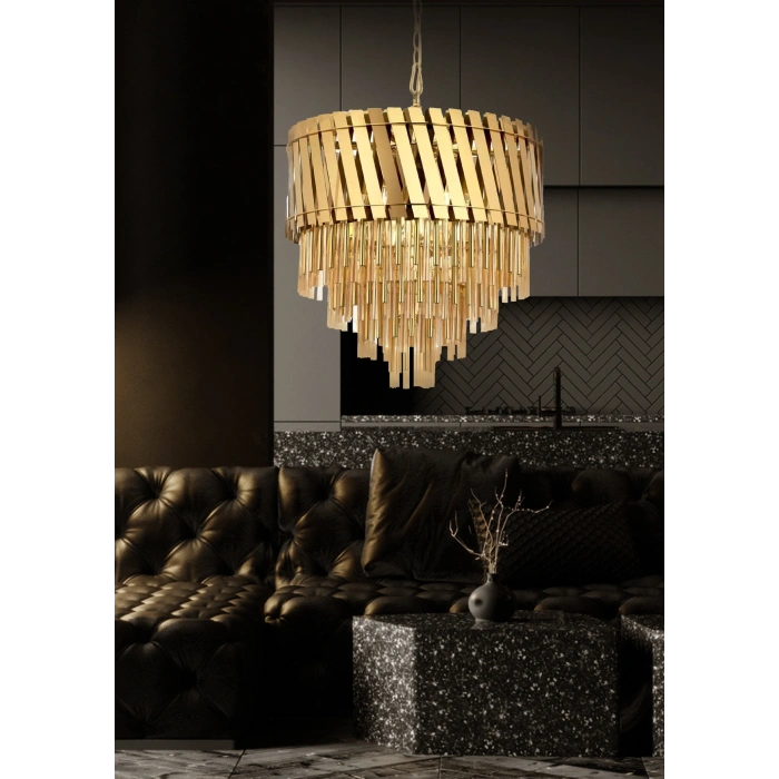 A-186-S60 Sarı Kaplama Modern Avize