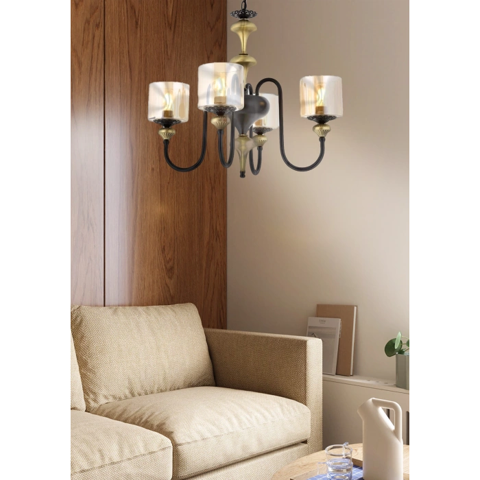 DÖRTLÜ AVİZE SİYAH A-461-4