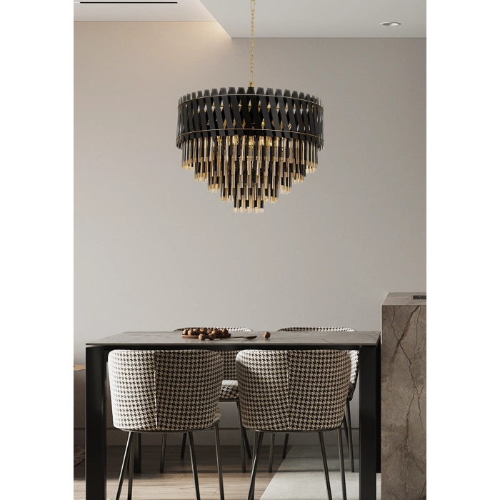 Siyah Boyalı Klasik Avize A-186-80CM