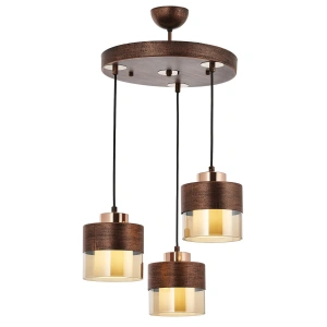 ÜÇLÜ YUVARLAK AVİZE BAKIR KAPLAMA A-428-3KCU