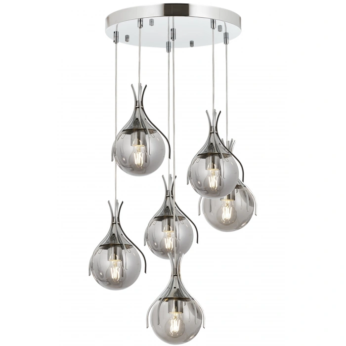 ALTILI YUVARLAK AVİZE KROM A-176-6K