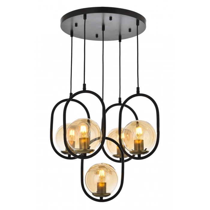 BEŞLİ SİYAH AVİZE A-427-5S