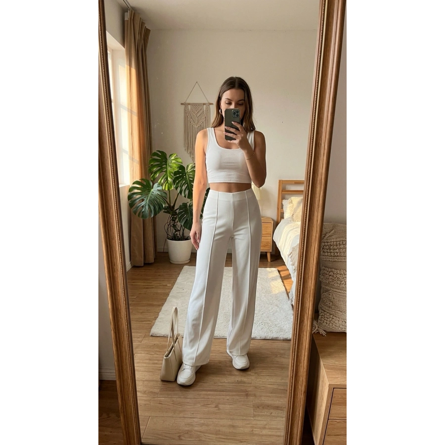 BEYAZ MİLA PANTOLON