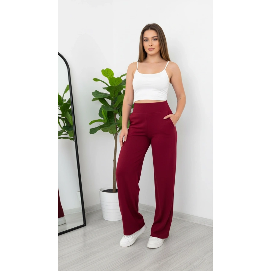KORSAJ KEMER BORDO PANTOLON