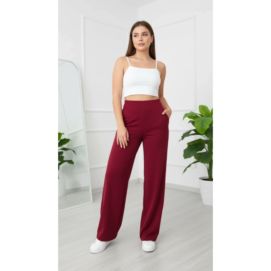 KORSAJ KEMER BORDO PANTOLON