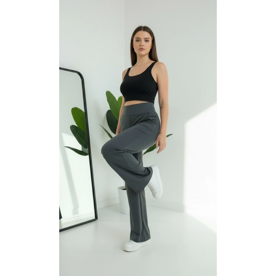 KORSAJ KEMER FÜME PANTOLON