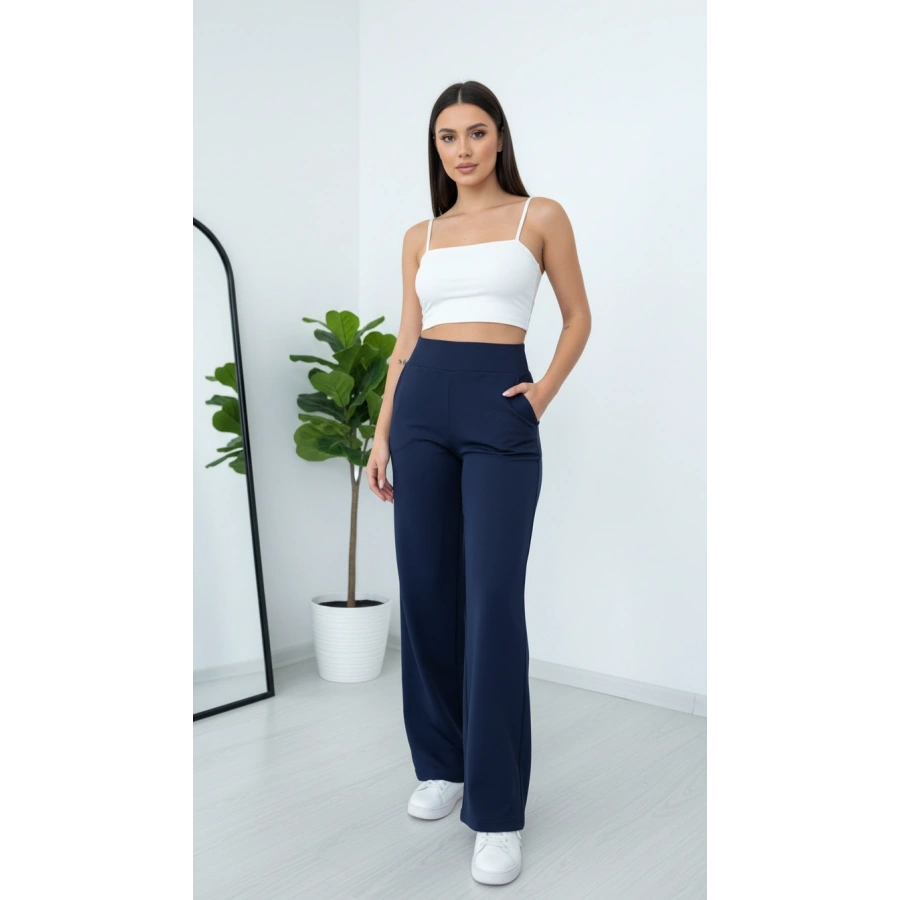 KORSAJ KEMER LACİVERT PANTOLON