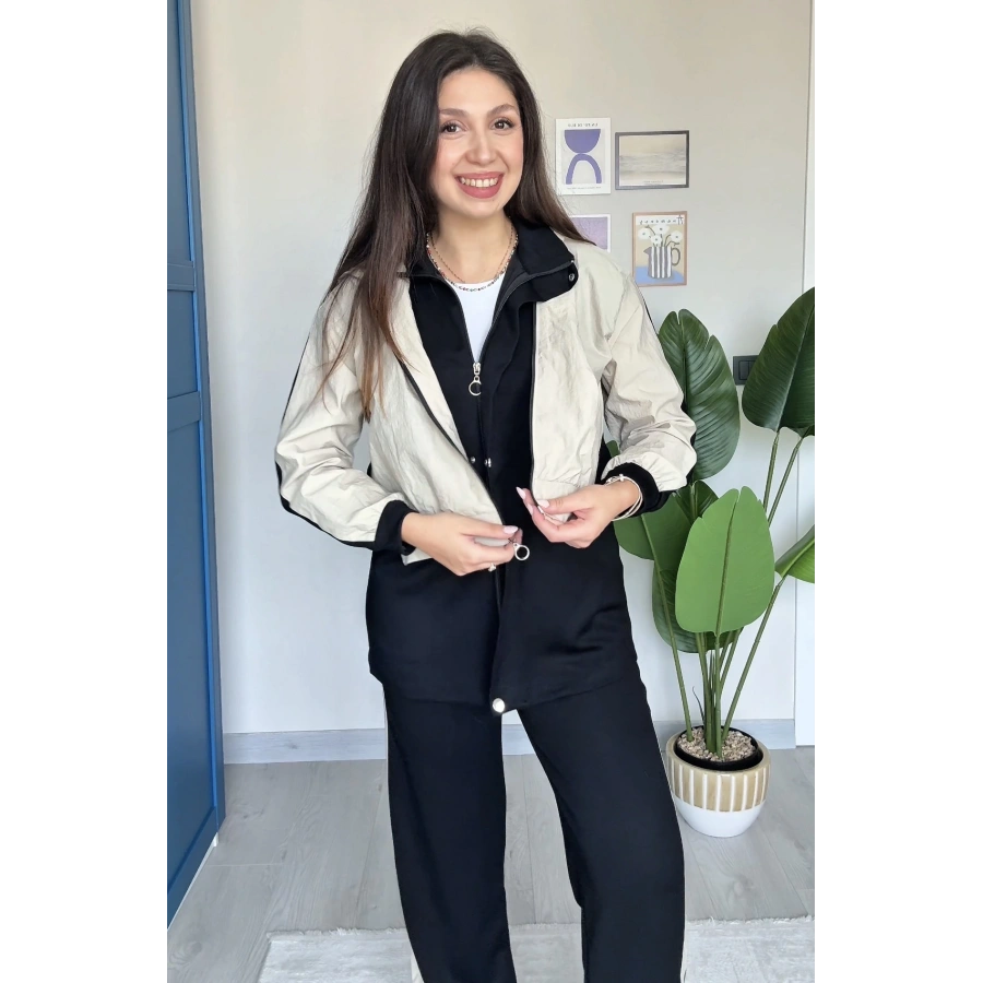 SİYAH PARAŞÜT DETAY TAKIM