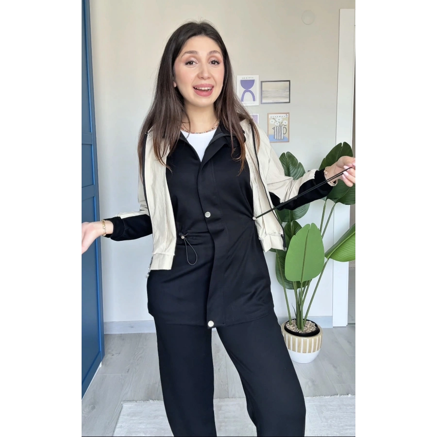 SİYAH PARAŞÜT DETAY TAKIM