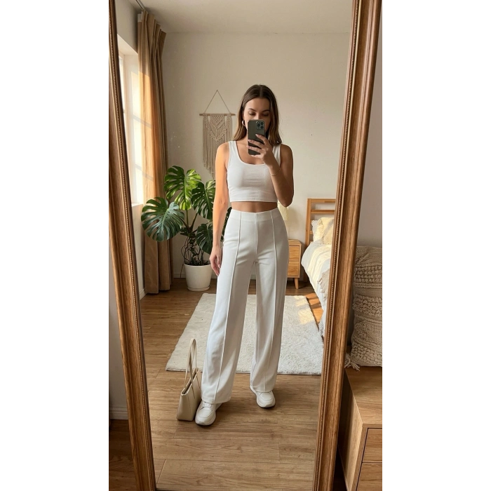 BEYAZ MİLA PANTOLON