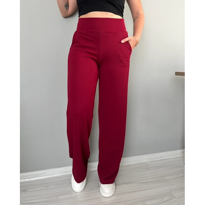 KORSAJ KEMER BORDO PANTOLON