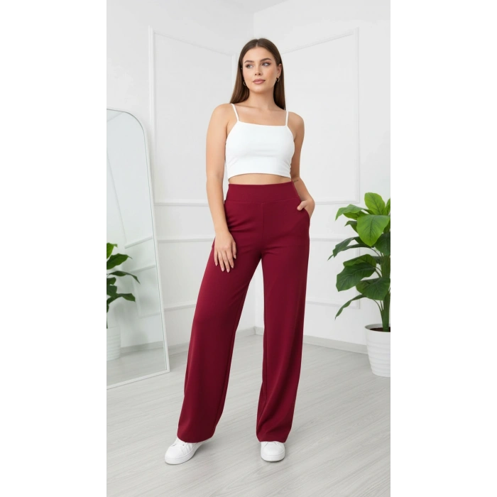 KORSAJ KEMER BORDO PANTOLON