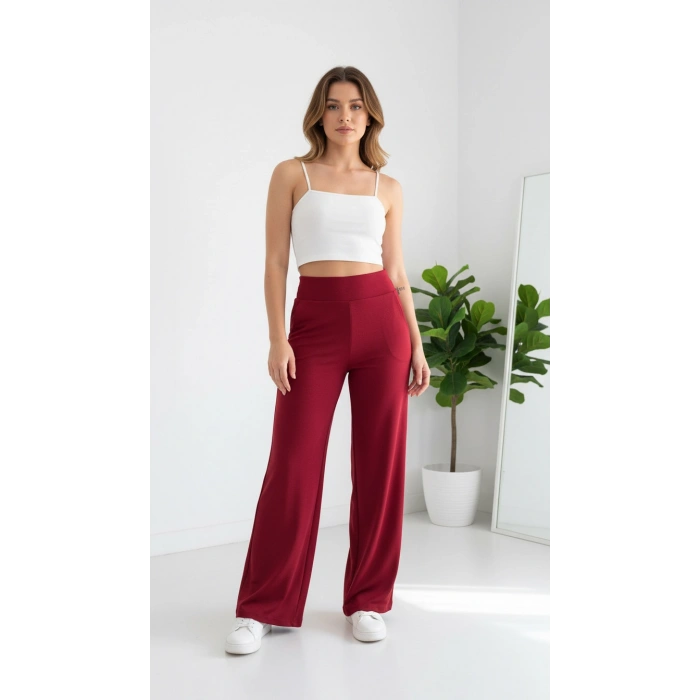 KORSAJ KEMER BORDO PANTOLON