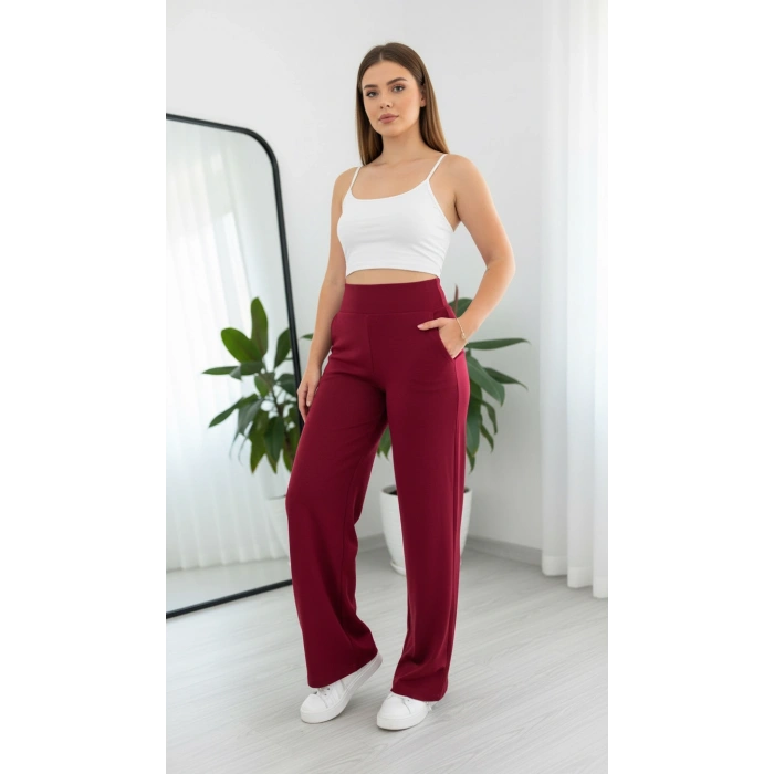 KORSAJ KEMER BORDO PANTOLON