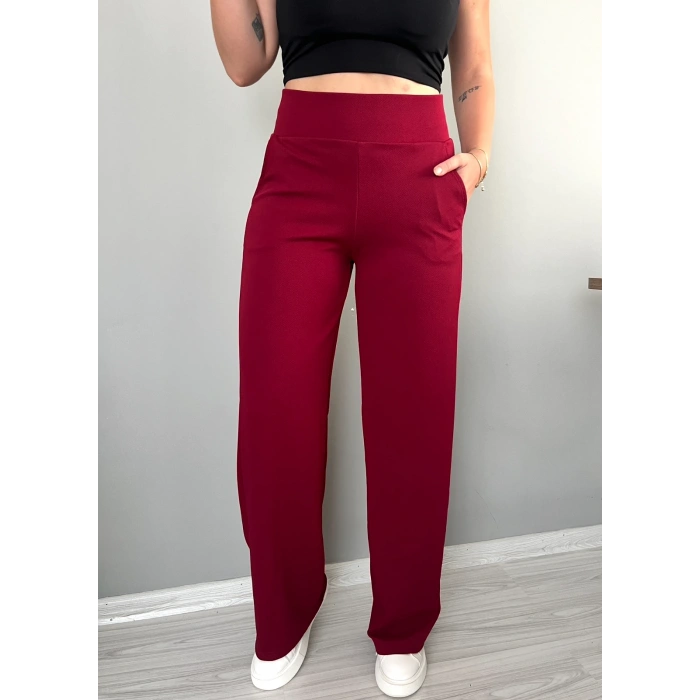 KORSAJ KEMER BORDO PANTOLON