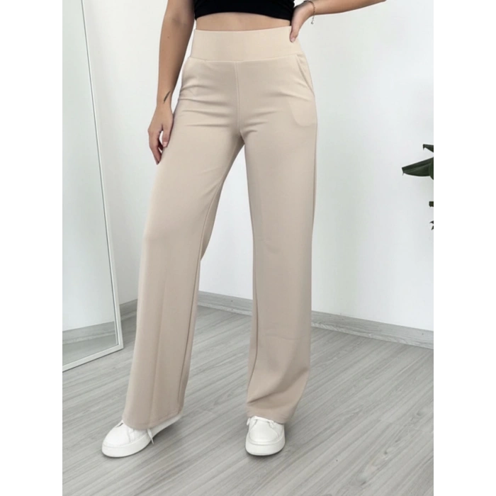 KORSAJ KEMER KREM PANTOLON