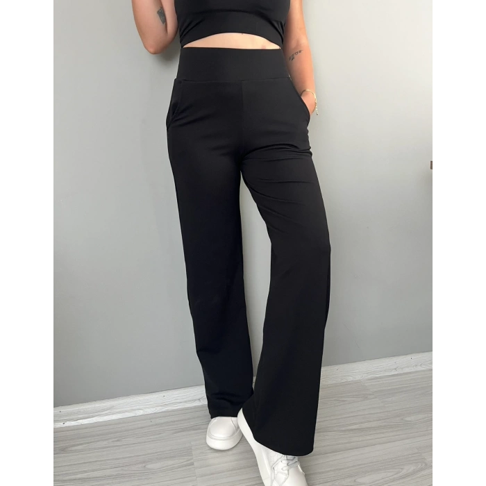 KORSAJ KEMER SİYAH PANTOLON