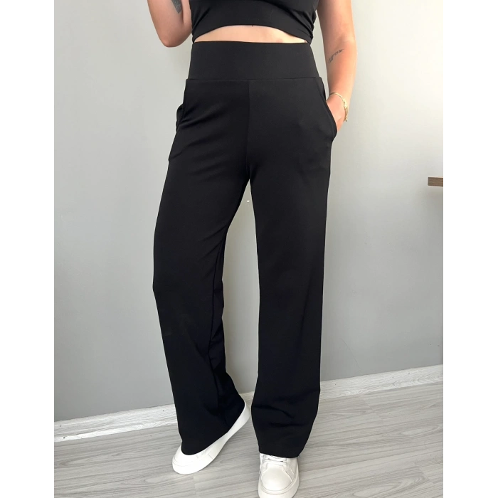 KORSAJ KEMER SİYAH PANTOLON